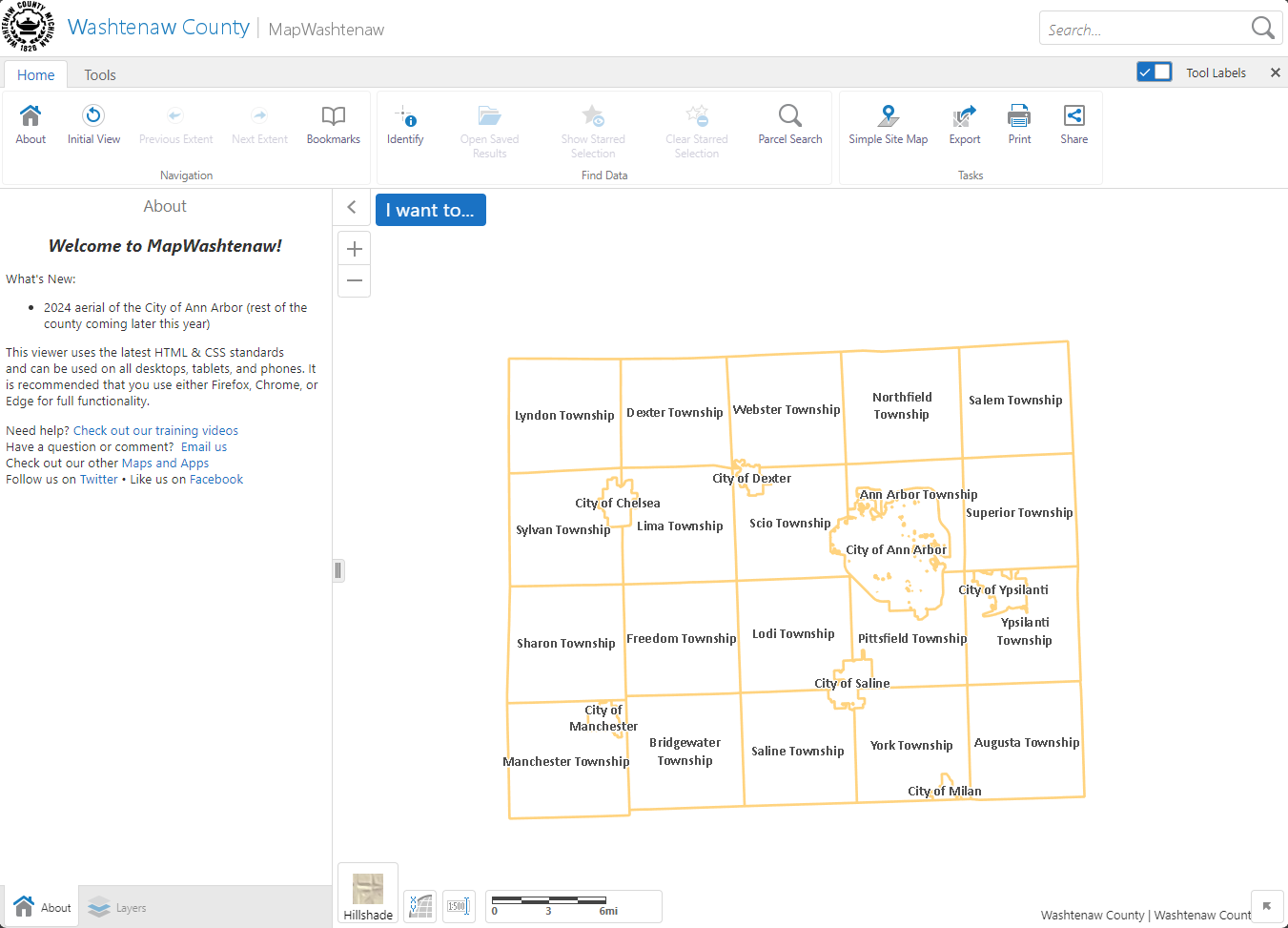 screenshot of the old mapwashtenaw